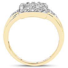 将图片加载到图库查看器,14K Yellow Gold Plated 0.23 Carat Genuine White Diamond .925 Sterling Silver Ring