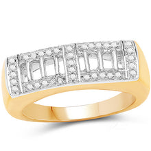 Load image into Gallery viewer, 14K Yellow Gold Plated 0.19 Carat Genuine White Diamond .925 Sterling Silver Ring