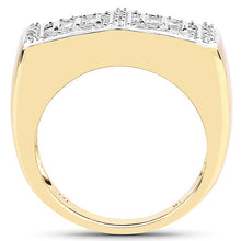 Load image into Gallery viewer, 14K Yellow Gold Plated 0.19 Carat Genuine White Diamond .925 Sterling Silver Ring