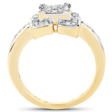 Load image into Gallery viewer, 14K Yellow Gold Plated 0.24 Carat Genuine White Diamond .925 Sterling Silver Ring