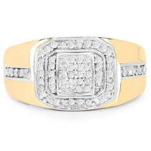 Load image into Gallery viewer, 14K Yellow Gold Plated 0.29 Carat Genuine White Diamond .925 Sterling Silver Ring