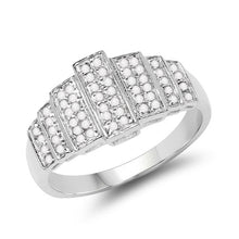 Load image into Gallery viewer, 14K White Gold Plated 0.26 Carat Genuine White Diamond .925 Sterling Silver Ring