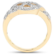 将图片加载到图库查看器,14K Yellow Gold Plated 0.21 Carat Genuine White Diamond .925 Sterling Silver Ring