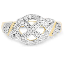 将图片加载到图库查看器,14K Yellow Gold Plated 0.21 Carat Genuine White Diamond .925 Sterling Silver Ring