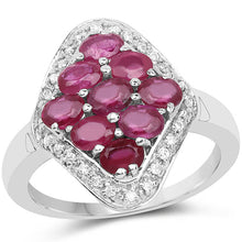 将图片加载到图库查看器,2.12 Carat Genuine Glass Filled Ruby & White Zircon .925 Sterling Silver Ring