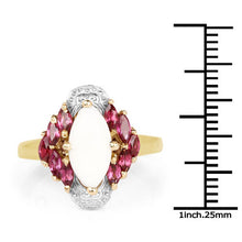 Load image into Gallery viewer, 1.90 Carat Genuine Opal and Rhodolite .925 Sterling Silver Ring