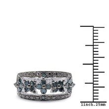 Load image into Gallery viewer, 0.62 Carat Genuine Blue Diamond .925 Sterling Silver Ring