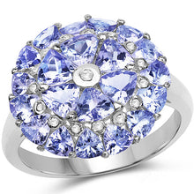 Load image into Gallery viewer, 2.96 Carat Genuine Tanzanite and White Diamond .925 Sterling Silver Ring