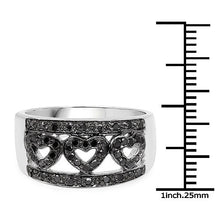 Load image into Gallery viewer, 0.32 Carat Genuine Black Diamond .925 Sterling Silver Ring