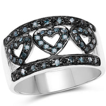 Load image into Gallery viewer, 0.32 Carat Genuine Blue Diamond .925 Sterling Silver Ring