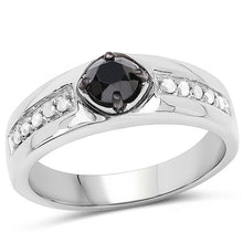 Load image into Gallery viewer, 0.65 Carat Genuine Black Diamond and White Diamond .925 Sterling Silver Ring