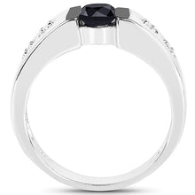 Load image into Gallery viewer, 0.56 Carat Genuine Black Diamond and White Diamond .925 Sterling Silver Ring