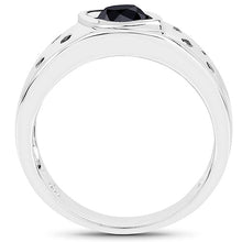 Load image into Gallery viewer, 0.59 Carat Genuine Black Diamond .925 Sterling Silver Ring