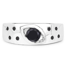 Load image into Gallery viewer, 0.59 Carat Genuine Black Diamond .925 Sterling Silver Ring