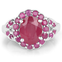 Load image into Gallery viewer, 4.43 Carat Glass Filled Ruby and Ruby .925 Sterling Silver Ring