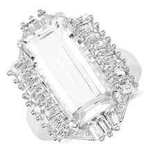 Load image into Gallery viewer, 9.77 Carat Genuine Crystal Quartz & White Topaz .925 Sterling Silver Ring