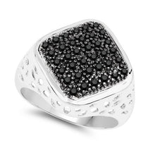 Load image into Gallery viewer, 0.54 Carat Genuine Black Diamond .925 Sterling Silver Ring