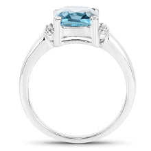 Load image into Gallery viewer, 3.55 Carat Genuine London Blue Topaz & White Topaz .925 Sterling Silver Ring