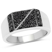 Load image into Gallery viewer, 0.35 Carat Genuine Black Diamond .925 Sterling Silver Ring