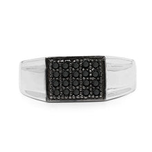 Load image into Gallery viewer, 0.30 Carat Genuine Black Diamond .925 Sterling Silver Ring