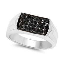 Load image into Gallery viewer, 0.42 Carat Genuine Black Diamond .925 Sterling Silver Ring