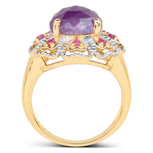 Load image into Gallery viewer, 14K Yellow Gold Plated 5.55 Carat Genuine Pink Sapphire & Ruby .925 Sterling Silver Ring
