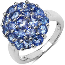 Load image into Gallery viewer, Two Tone Plated 2.54 Carat Genuine Tanzanite .925 Sterling Silver Ring