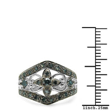 Load image into Gallery viewer, 0.47 Carat Genuine Blue Diamond .925 Sterling Silver Ring