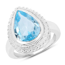 将图片加载到图库查看器,5.30 Carat Genuine Blue Topaz .925 Sterling Silver Ring