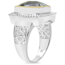 Load image into Gallery viewer, 6.31 Carat Genuine Green Amethyst & White Diamond .925 Sterling Silver Ring
