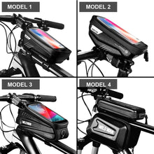 Load image into Gallery viewer, Rainproof Bicycle Bag Frame Front Top Tube Cycling Bag Reflective 6.5in Phone Case Touchscreen Bag Bike Accessories Bike Phone Bag Bicycle Bag Front Frame Pouch Top Tube Pouch Waterproof Bike Holder Accessories Bag Mount Handlebar Cell Phone