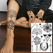 Load image into Gallery viewer, Realistic Black Temporary Small Big Tattoos Space Planets Animals Tatoos Waterproof Face Hands Tattoos For Girls Mens