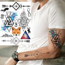 Load image into Gallery viewer, Realistic Black Temporary Small Big Tattoos Space Planets Animals Tatoos Waterproof Face Hands Tattoos For Girls Mens
