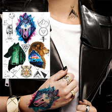 Load image into Gallery viewer, Realistic Black Temporary Small Big Tattoos Space Planets Animals Tatoos Waterproof Face Hands Tattoos For Girls Mens