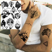 Load image into Gallery viewer, Realistic Black Temporary Small Big Tattoos Space Planets Animals Tatoos Waterproof Face Hands Tattoos For Girls Mens