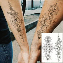 Load image into Gallery viewer, Realistic Black Temporary Small Big Tattoos Space Planets Animals Tatoos Waterproof Face Hands Tattoos For Girls Mens