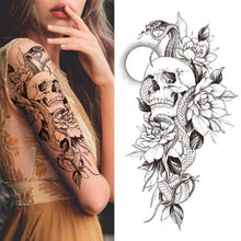 Load image into Gallery viewer, Realistic Full Arm Temporary Tattoos Sleeve Fake Tatoos Warrior Lion Tiger Flower Waterproof Tattoo Stickers For Womens Mens