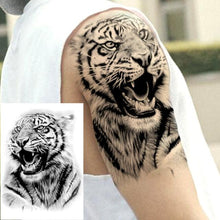 Load image into Gallery viewer, Realistic Lion Temporary Tattoo Black Warrior Sticker Waterproof Luxury Tattoo For Men Women