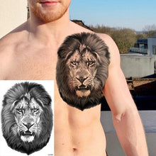 Load image into Gallery viewer, Realistic Lion Temporary Tattoo Black Warrior Sticker Waterproof Luxury Tattoo For Men Women