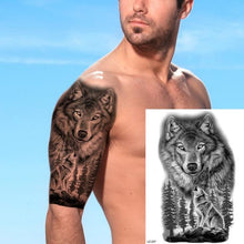 Load image into Gallery viewer, Realistic Lion Temporary Tattoo Black Warrior Sticker Waterproof Luxury Tattoo For Men Women