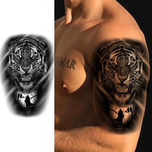Load image into Gallery viewer, Realistic Lion Temporary Tattoo Black Warrior Sticker Waterproof Luxury Tattoo For Men Women