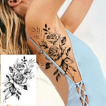 将图片加载到图库查看器,Realistic Tattoos Temporary Womens Flower Sticker Tattoos Waterproof Women Body Art Fake Legs Tattoo Stickers