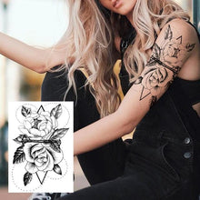 将图片加载到图库查看器,Realistic Tattoos Temporary Womens Flower Sticker Tattoos Waterproof Women Body Art Fake Legs Tattoo Stickers