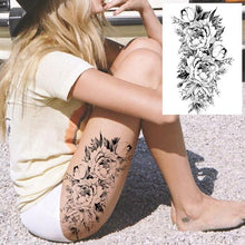 将图片加载到图库查看器,Realistic Tattoos Temporary Womens Flower Sticker Tattoos Waterproof Women Body Art Fake Legs Tattoo Stickers