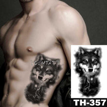 Load image into Gallery viewer, Realistic Temporary Lion Wolf Sticker Tattoo Waterproof Elegant Body Arm Warrior Tattoo For Mens