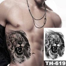 Load image into Gallery viewer, Realistic Temporary Lion Wolf Sticker Tattoo Waterproof Elegant Body Arm Warrior Tattoo For Mens
