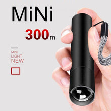 Load image into Gallery viewer, Rechargable Mini Portable Waterproof USB LED Pocket LED Flashlight Hight Super Bright Flashlight Telescopic Zoom Water Resistant Torch Great For Indoor/Outdoor Activities Night Camping Hiking
