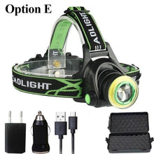 Load image into Gallery viewer, Rechargeable Adjustable 10000LM Led Headlamp Micro USB Charger Flashlight Head Lamp Portable Light Torch Flashlight For Night Work Camping Hiking Walking