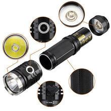 Load image into Gallery viewer, Rechargeable Adjustable Flashlight High Lumen Powerful Waterproof Portable Cree USB LED Super Bright Flashlight Pocket Size Torch Light For Camping Hiking Riding