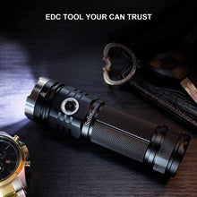 Load image into Gallery viewer, Rechargeable Adjustable Flashlight High Lumen Powerful Waterproof Portable Cree USB LED Super Bright Flashlight Pocket Size Torch Light For Camping Hiking Riding